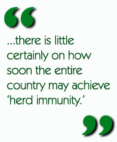 ...there is little certainly on how soon the entire country may achieve 'herd immunity.'