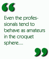 Even the professionals tend to behave as amateurs in the croquet sphere....