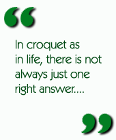 In croquet as in life, there is not always just one right answer....