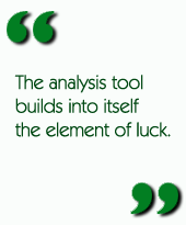 The analysis tool builds into itself the element of luck.