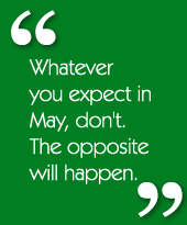 Whatever you expect in May, don't.  The opposite will happen.