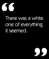 There was a white one of everything, it seemed.
